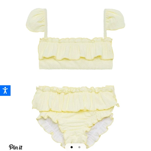 Montce Other - Montce Buttercream Rib Mini Cabana Bikini Set in pale yellow buttercream